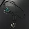 Vintage Triangular Stone Bolo Tie Cowboy Costume Accessory for Men and Women Western PU Leather Cord Necktie Necklace