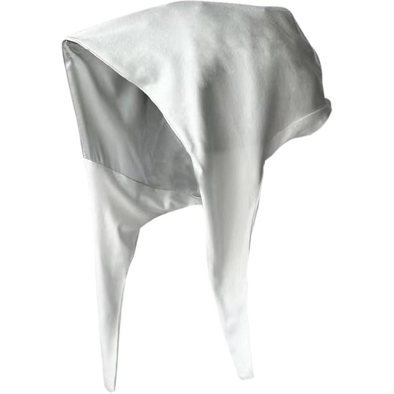 Belsen Satin Bonnet Silk Bonnet Sleep Cap Satin Lined Slouchy Beanie Night Sleeping Hat - Adjustable for Curly Hair 7 1/4 белый