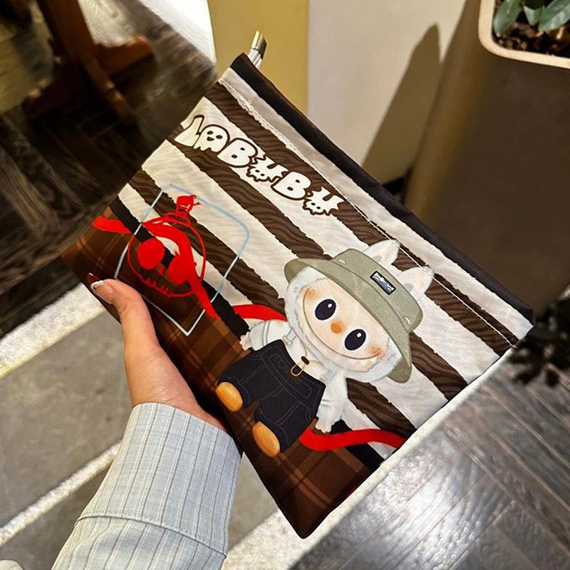Cartoon Anime Cute Labubu Cosmetic Bags Handbag Large Capacity Makeup Bag Portable Storage Bag Pencil Case Girly Sweet Gifts