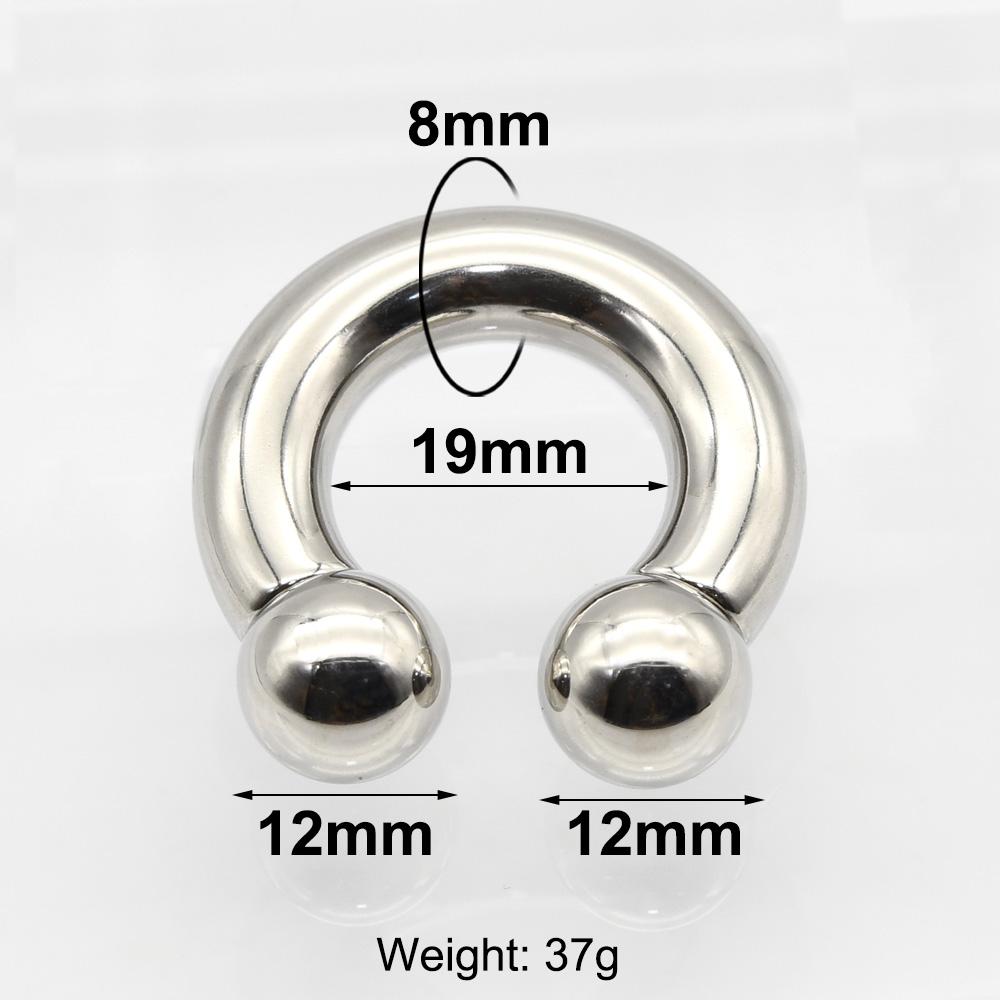 12G-00G Velký průměr Kruhový činkový kroužek z nerezové oceli s vnitřním závitem Piercing do nosu Septum Piercing Rozšiřovač Náušnice do laloku