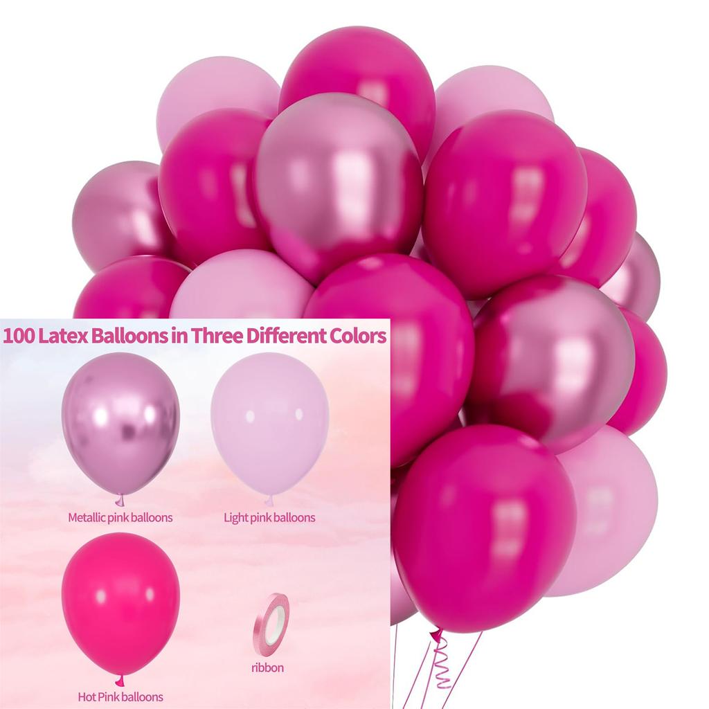 12inch 100pcs Multi-color Latex Balloon Set, Suitable for Weddings, Birthdays, Pop Parties, Bridal Showers, Family Gatherings