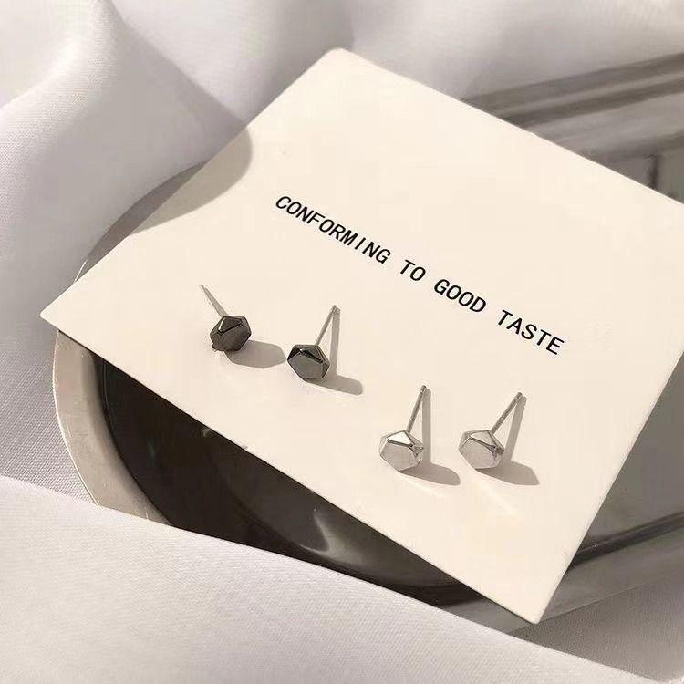 

Geometric Cut-Angle Pentagonal Black Earrings - Fashionable Luxury Unisex 925 Silver