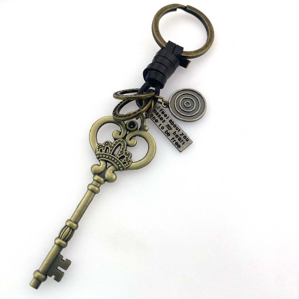 Backpack Hanging Lock Key Leather Key Chain Zinc Zinc Alloy Moon Car Key Ring  Female Lady Girl