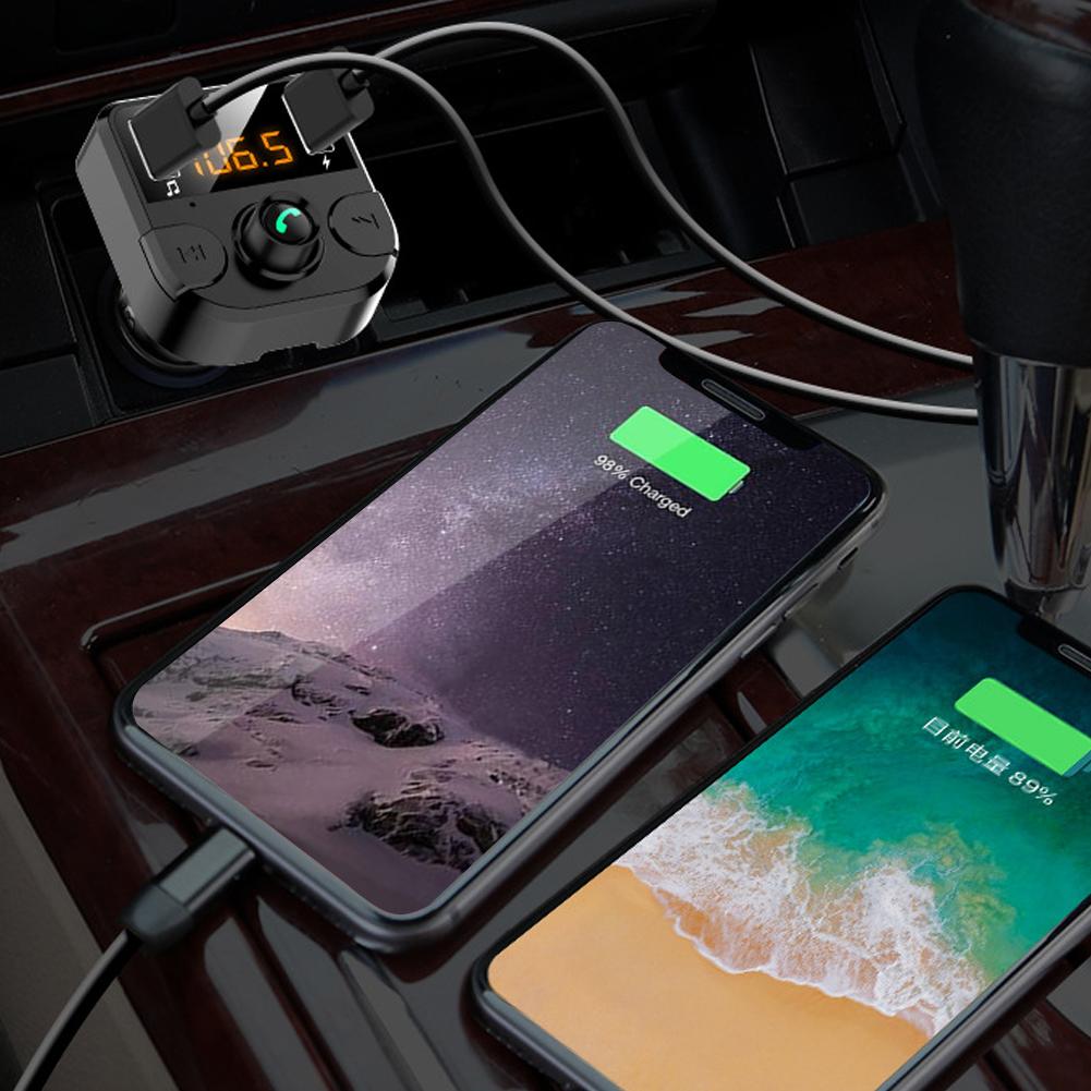 Car Bluetooth MP3 Player with Lossless Sound Quality Hands Free Calling Dual USB Fast Charging