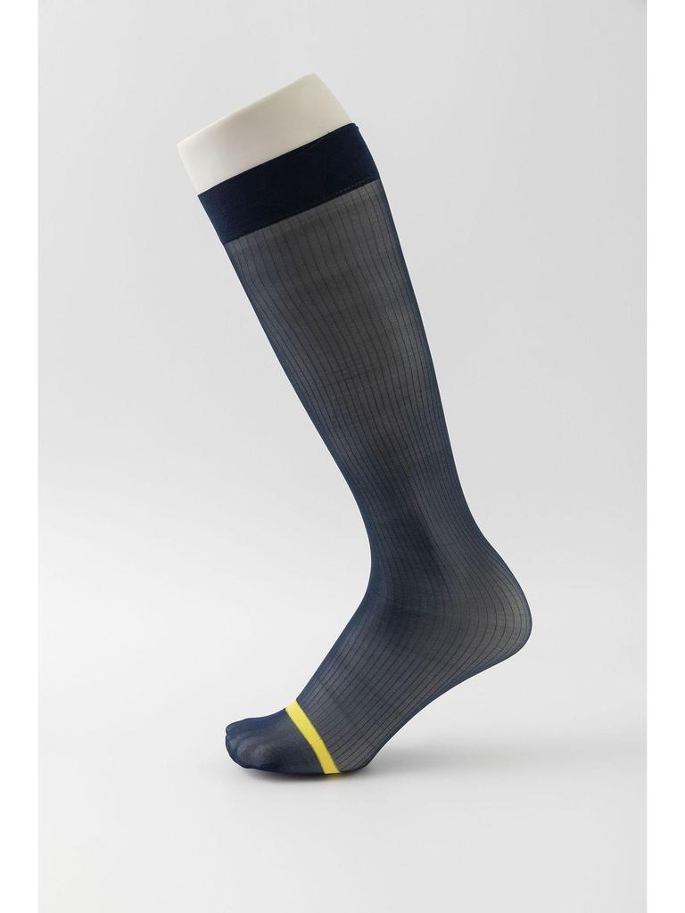 Men's Black Pinstripe Silk Socks for Business Formal Wear