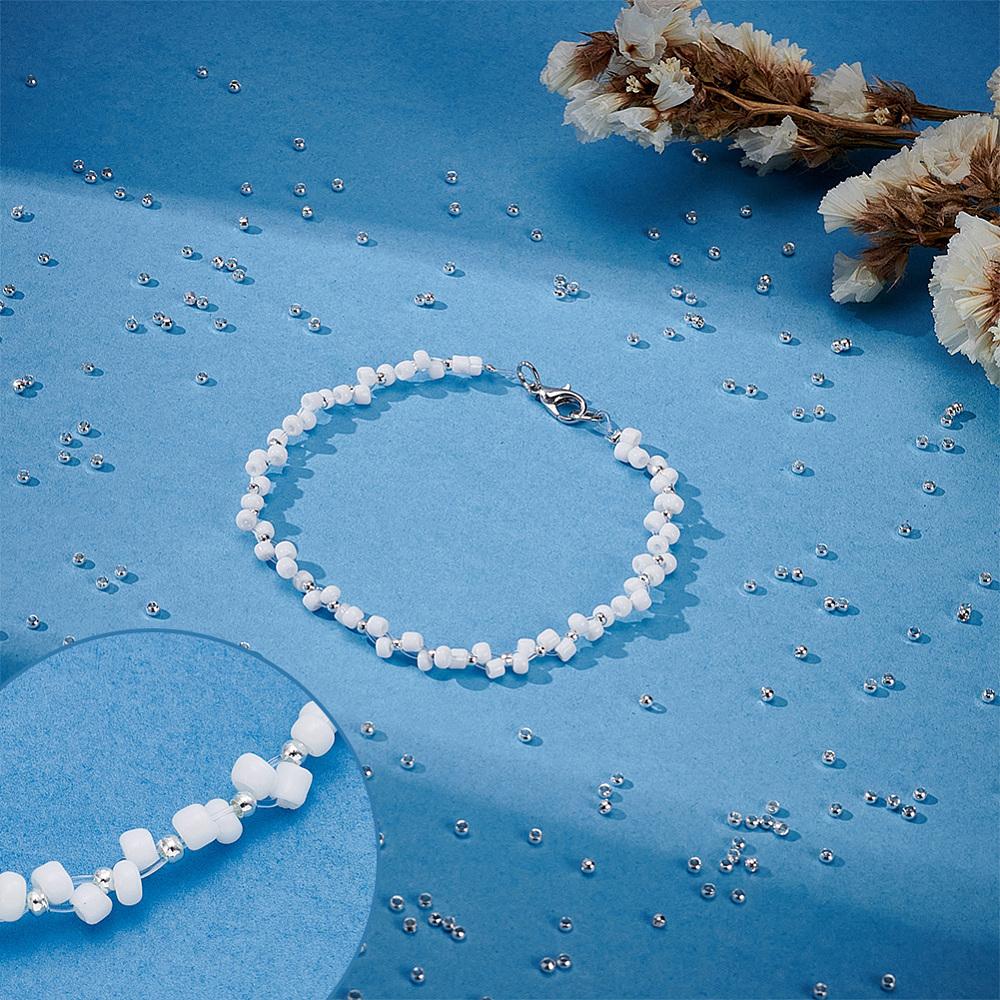 1000Pcs Brass Crimp Beads, Rondelle, 925 Sterling Silver Plated, 2x2x1mm, Hole: 1.2mm
