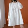 Casual Dresses - Black White Lace Oversize Dress Women Casual Sexy Summer Loose Asymmetrical O Neck Hems