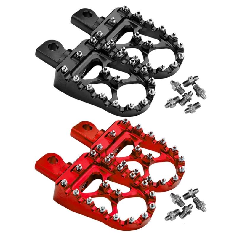 Anti Slip Lightweight Motorcycle Footrests Pegs With Vintage Styling Heavy Duty Aluminum Alloy Universal Application 2x