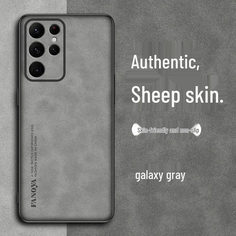 Compatible Samsung S25 Ultra/S26 Leather Protective Case - Full Coverage & Anti-Drop Frosted Shell.