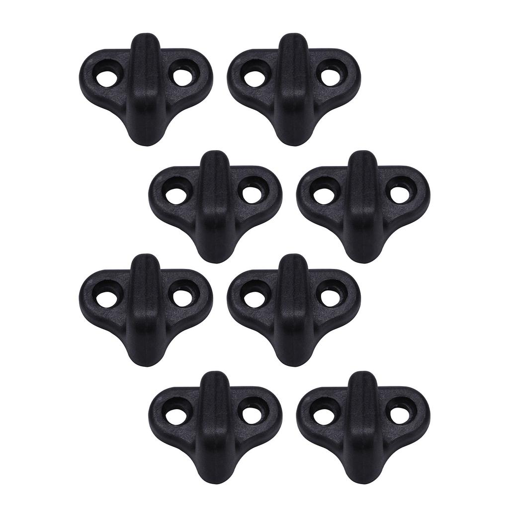 8PCS Nylon Kayak Lashing J Shape Hooks with Flat Head Screws Black Kayak Hooks Replacement for Boating Accessories