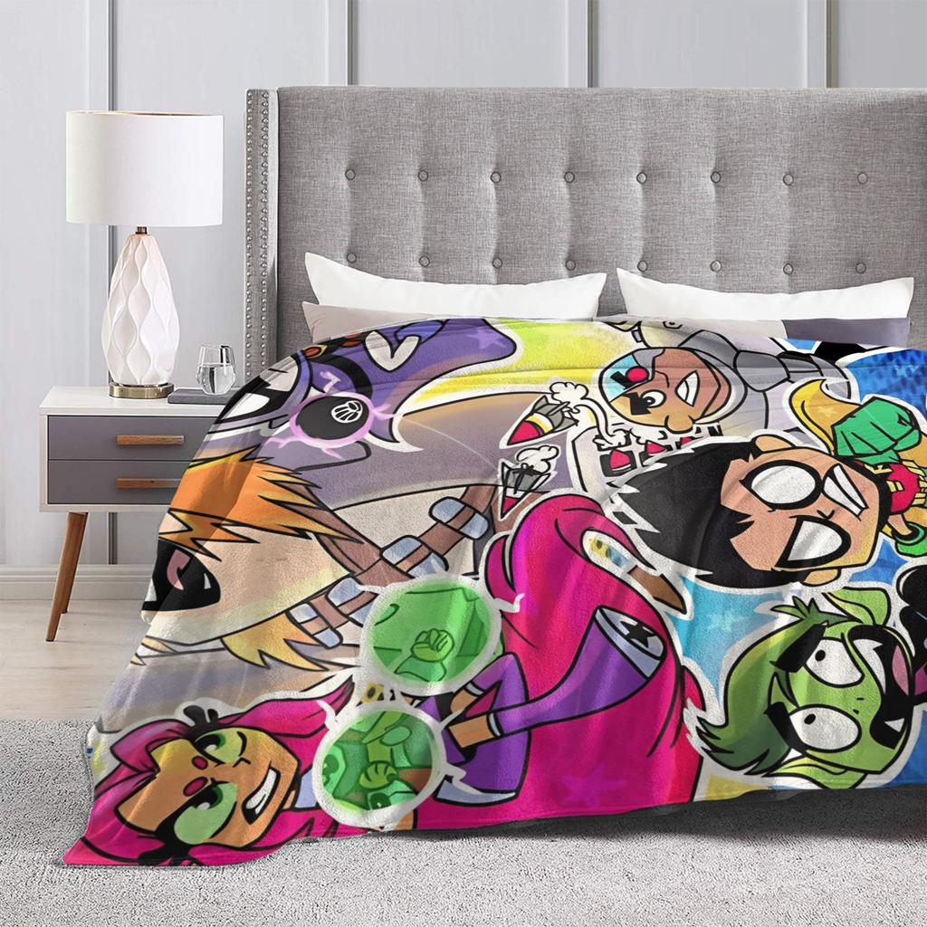 Teens Titans Go Blanket Super Soft Fluffy Plush Throw Blanket For Child Bedroom Flannel Bedspread Bed Cover