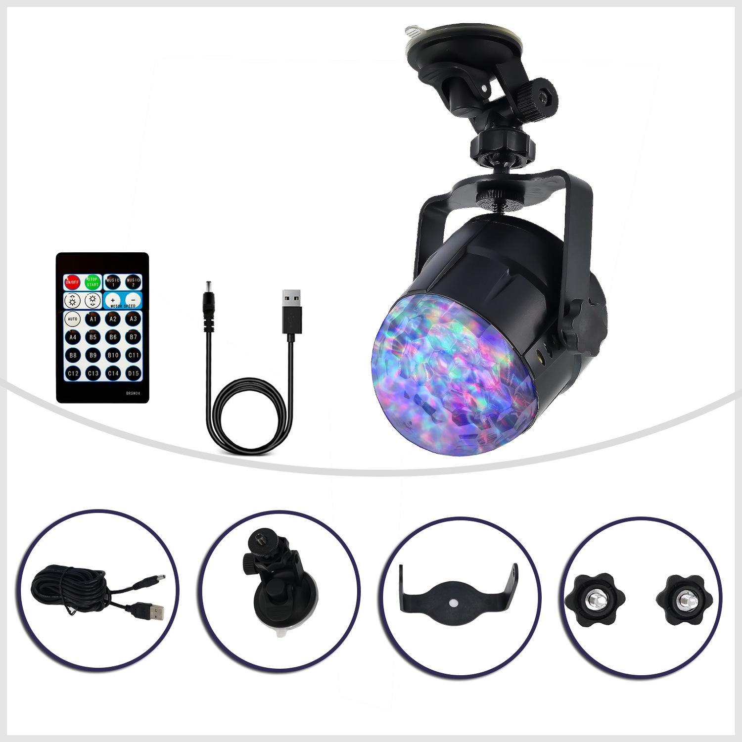 

1 КОМПЛЕКТ Лампа-проектор «Звездное небо», Проектор «Аврора», 15-цветная USB светодиодная лампа «Океанское пламя», Ночник для создания атмосферы с эффектом ряби воды