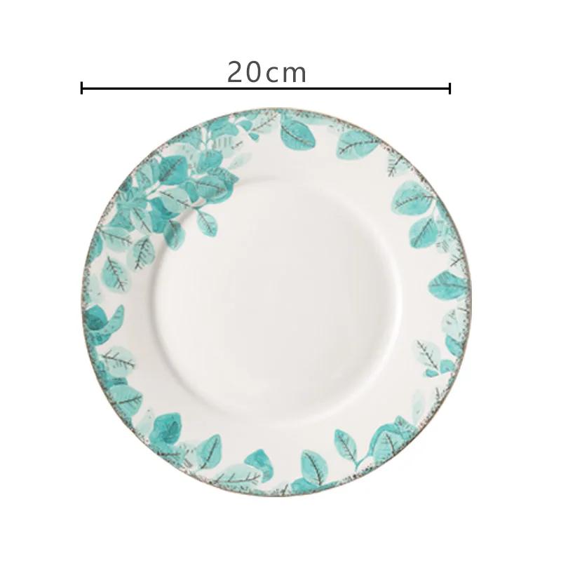 

Креативная керамическая тарелка с золотым краем, легкая, роскошная, ресторанная тарелка для говядины, домашняя тарелка для завтрака, сэндвича, изысканная столовая посуда