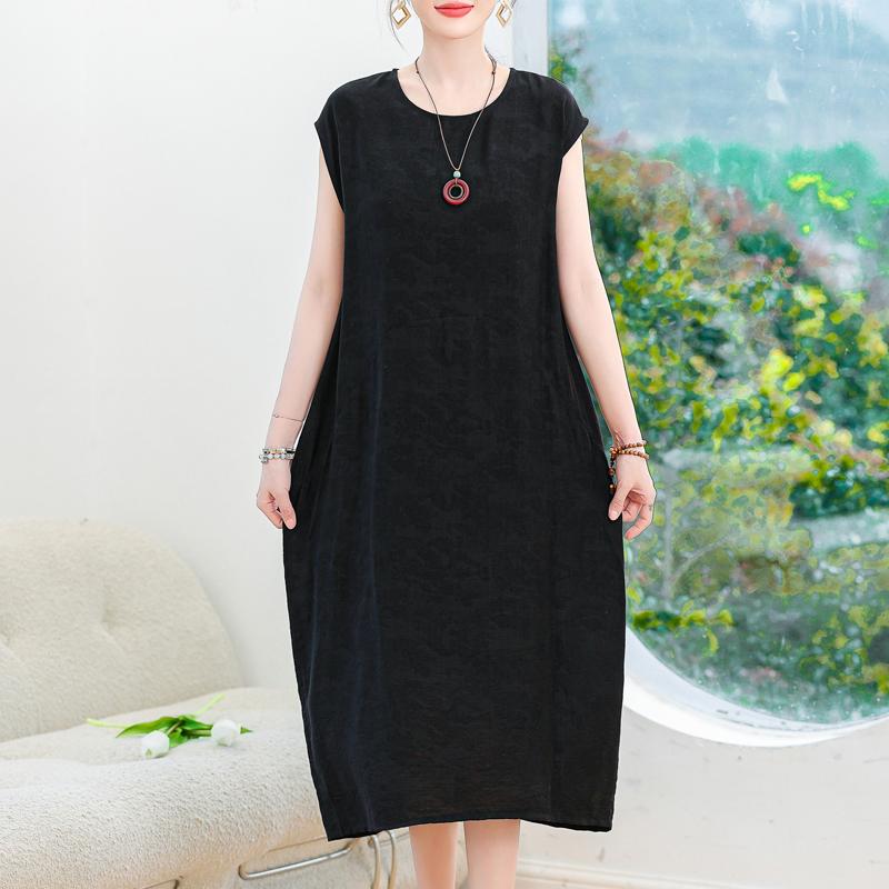 

Повседневное платье без рукавов для женщин, большие размеры, свободное элегантное женское платье, летняя винтажная одежда 4XL