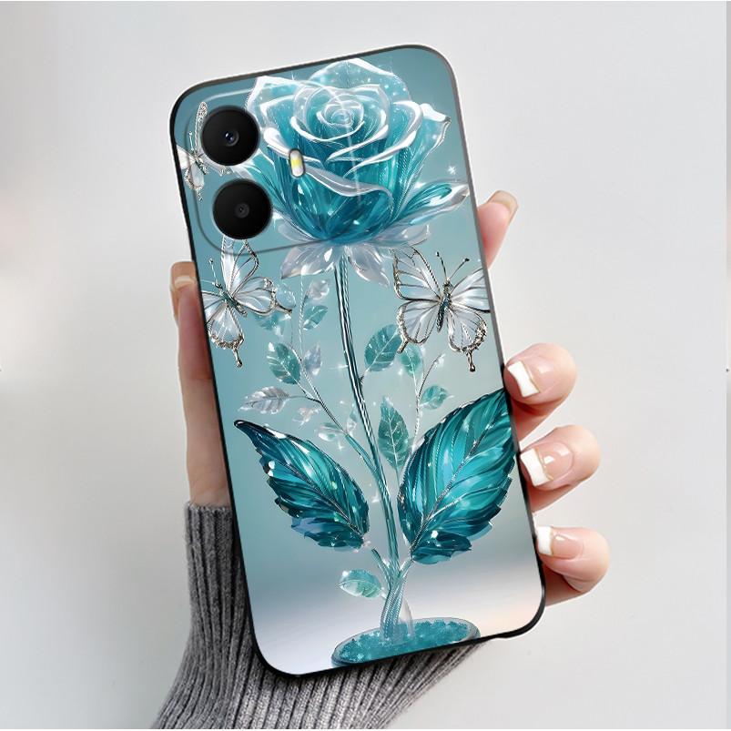 For TCL K70 4G 5G Case Luxury Fashion Butterfly Flower Black Soft Silicone Bumper Cover for TCL K70 Power T522A T522E Phone Case