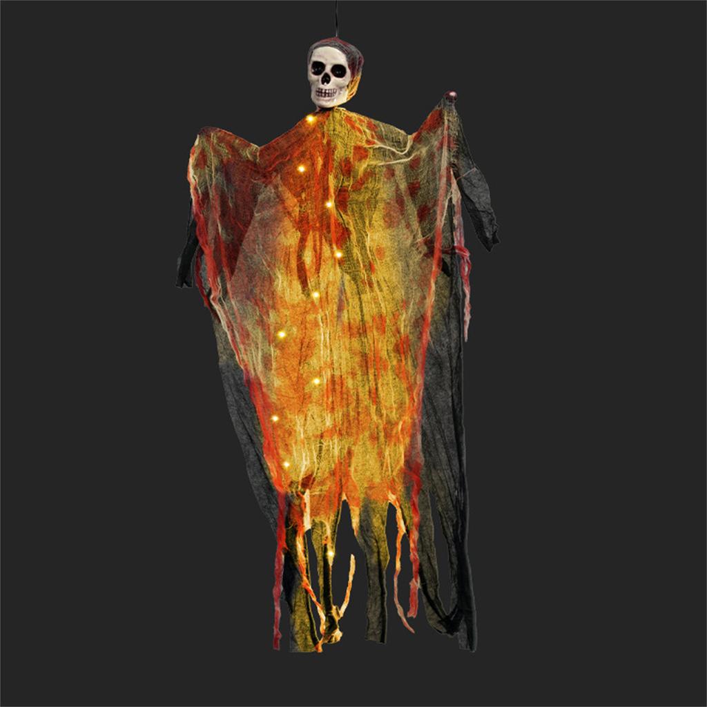 Glowing Ghostly Skeleton Hanging Decoration With LED Light Halloween Ceiling Decoration For Garden Yard Outdoor Indoor