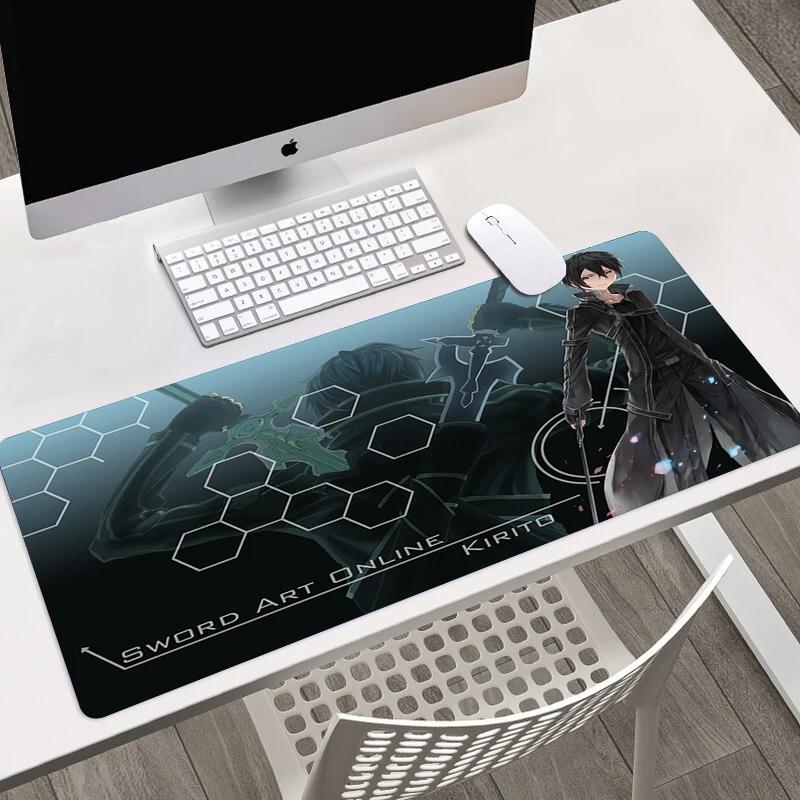 Anime Sword Art Online SAO HD Printing Mousepad Computer Lock Edge Keyboard Mat PC Desk Pad Large Mouse Pad Gaming Accessories