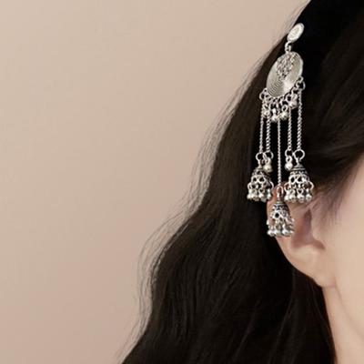 Velvet Ethnic Style Hair Hoop New Chinese Style Silver Pendant Hair Clip  Women