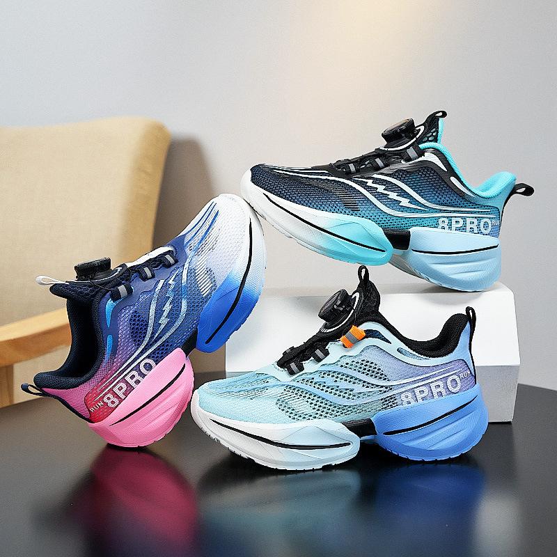 Children's Basketball Shoes Spring New Breathable Mesh Boys' Sports Shoes Medium and Large Children's Wear-resistant Shock-absorbing Running Shoes Gi