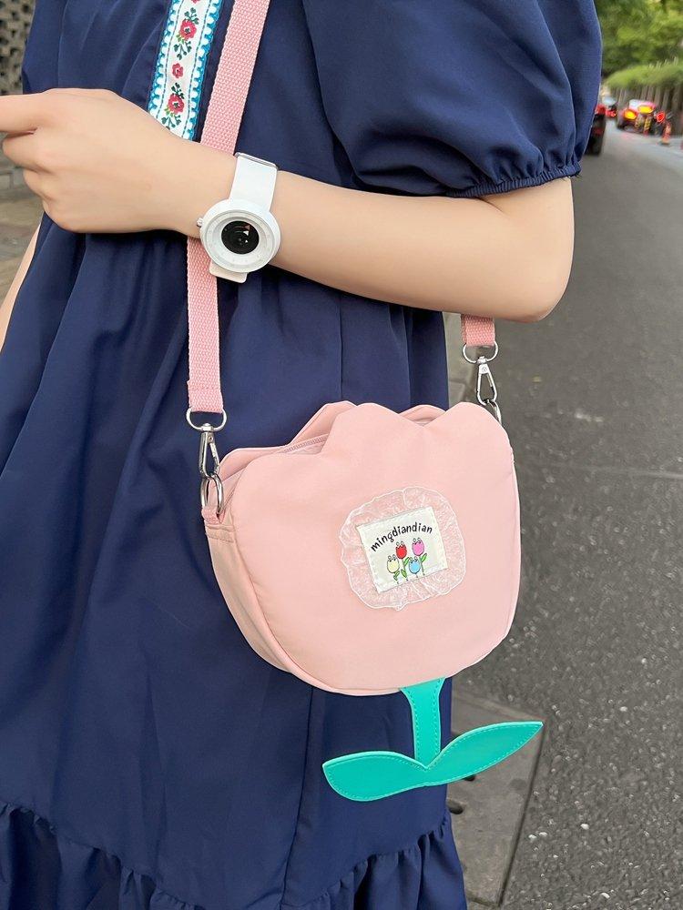 Summer Japanese College Style Shoulder Bag Small Fresh And Cute Hit Color Flower Girl Messenger Bag Coin Purse