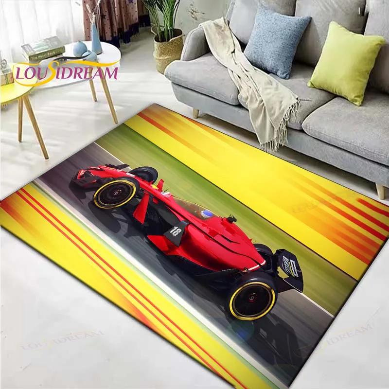 3D Racing Car Decor Carpet Non Slip Rug for Balcony, Bedroom, Kitchen & Coffee Table Stylish Floor Mat & Gift