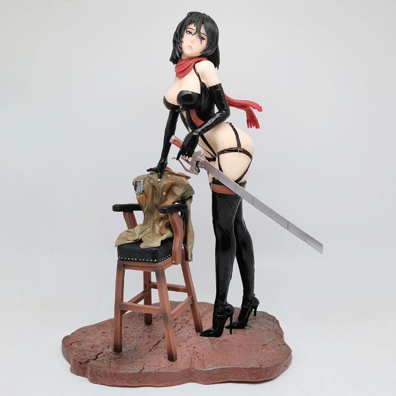 30cm Anime Angriff auf Titan Mikasa Ackerman Figur Stuhl Erwachsene Sexy Mädchen PVC Action Figur Spielzeug Modell Sammlung Puppe Kinder Geschenke