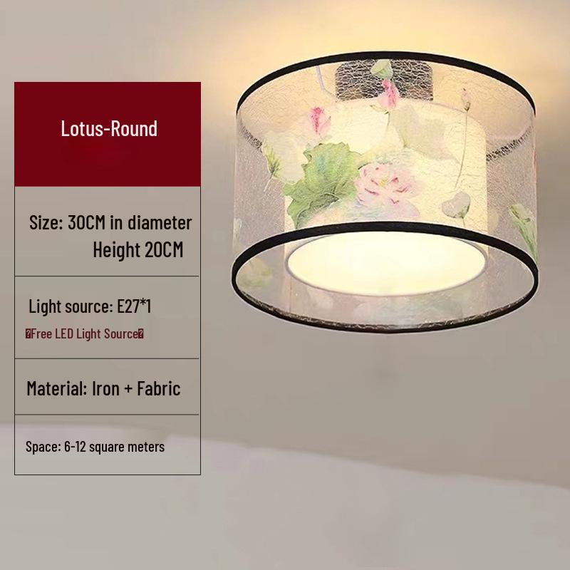 LED Ceiling Light for Balcony, Hallway, or Bedroom - New Chinese Style Small Pendant Light