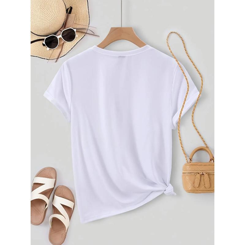 Plus Size Women's Cute Teacher Graphic T-Shirt Leopard Print Yellow Bow Pencil Design Casual Comfortable Teacher Apparel