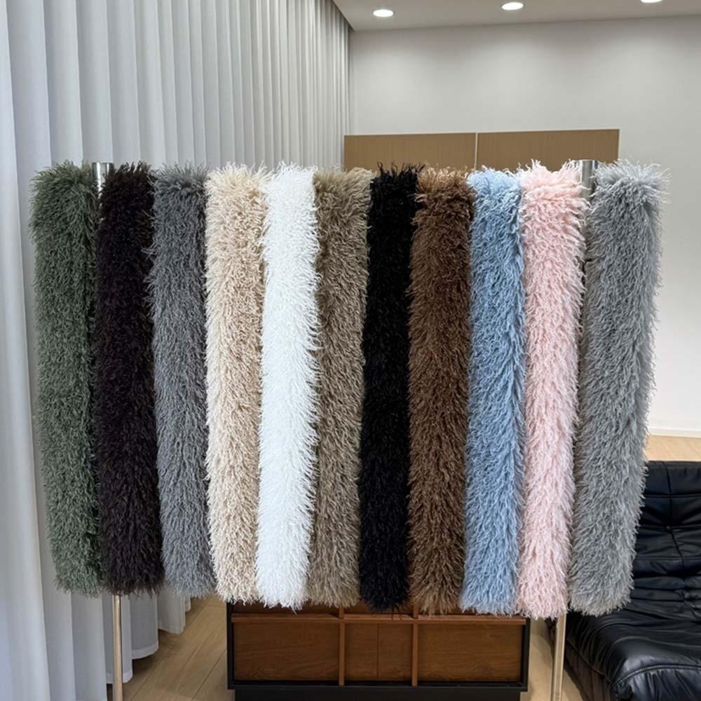 Soft Faux Fur Scarf Thick Curly Fur Wrap Shaggy Warm Stole Fluffy Winter Shawl Winter Vacation