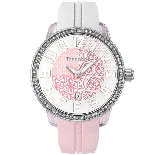 Tendence Crazy Medium Watch, White/Pink Dial, Stainless Steel, Mineral Glass, Quartz Movement, 42.5mm, Women's, TY930065