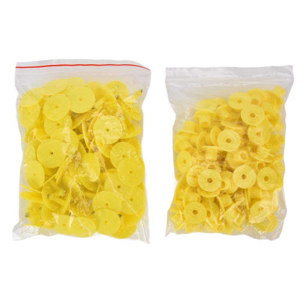 100 BUC Etichete Rotunde pentru Urechi Animale Ușor de Distins și Utilizat Număr Etichete pentru Urechi Animale Portocaliu