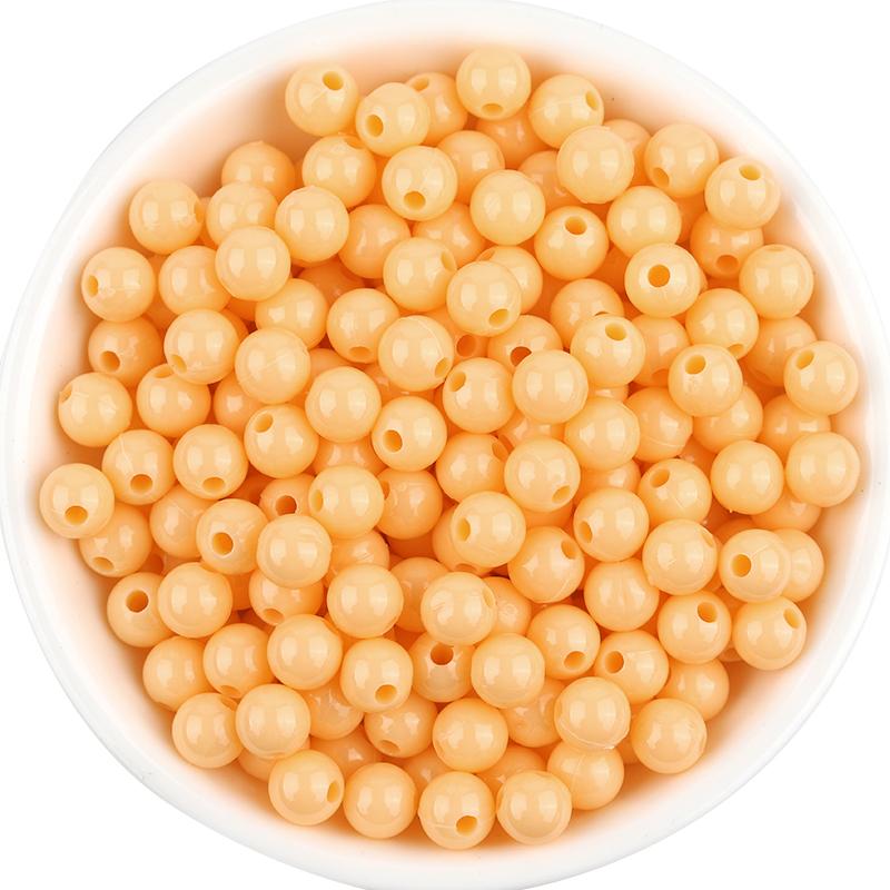 100Pcs 6mm Plastic Beads Solid Color Loose Spacer Round Beads For DIY Bracelets Phone Chains Jewelry Making Supplies Wholesale