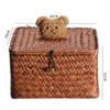 Woven Sea Vine & Bamboo Rectangle Snack Storage Basket