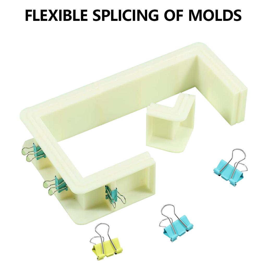 Multipurpose Resins Casting Mold Housing Customizable Size Frames for Soap and Candle Making Kits with Binders Clip