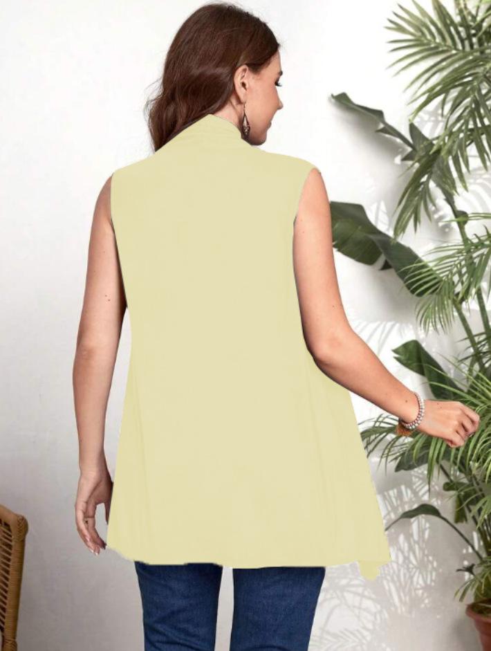 Plus Size Women's Sleeveless Shrug Cardigan - European & American Style
