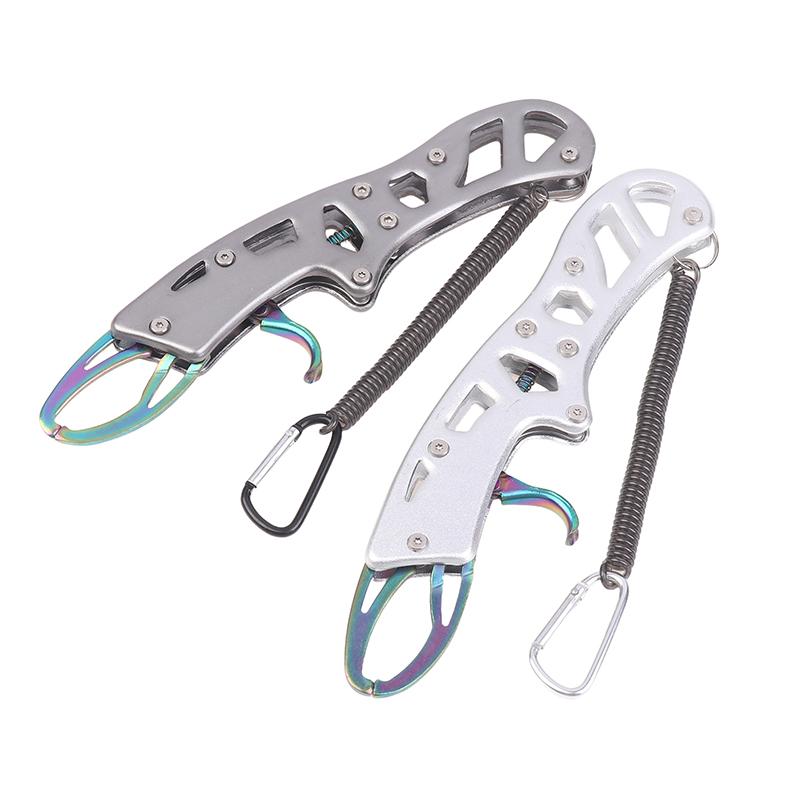 Fishing Aluminum Alloy Fishing Grip Pliers Fishing Lip Gripper Fish Plier Hand Grip With Tool Rope Fishing Accessories