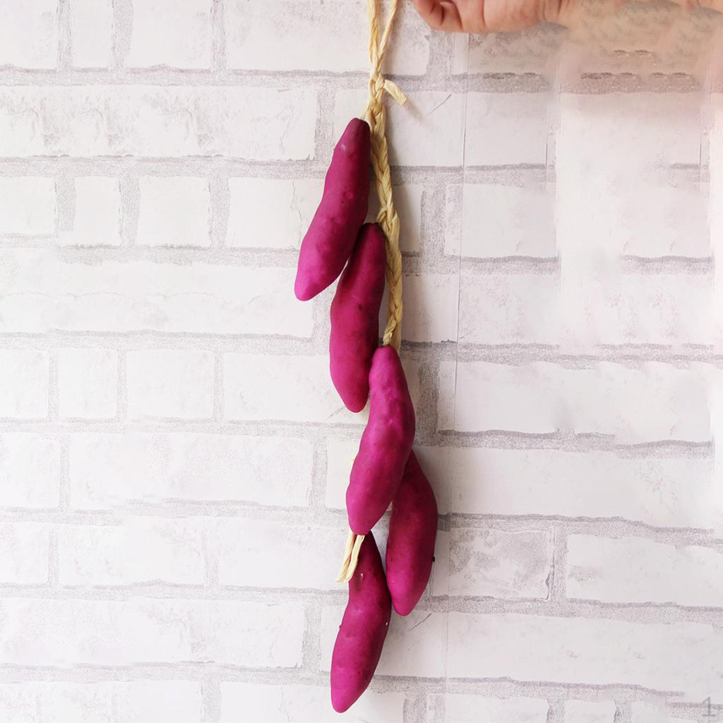 Artificial Vegetables, Plastic Eggplant, Sweet Potato, and , 5 Pieces/Branch Sweet Potato