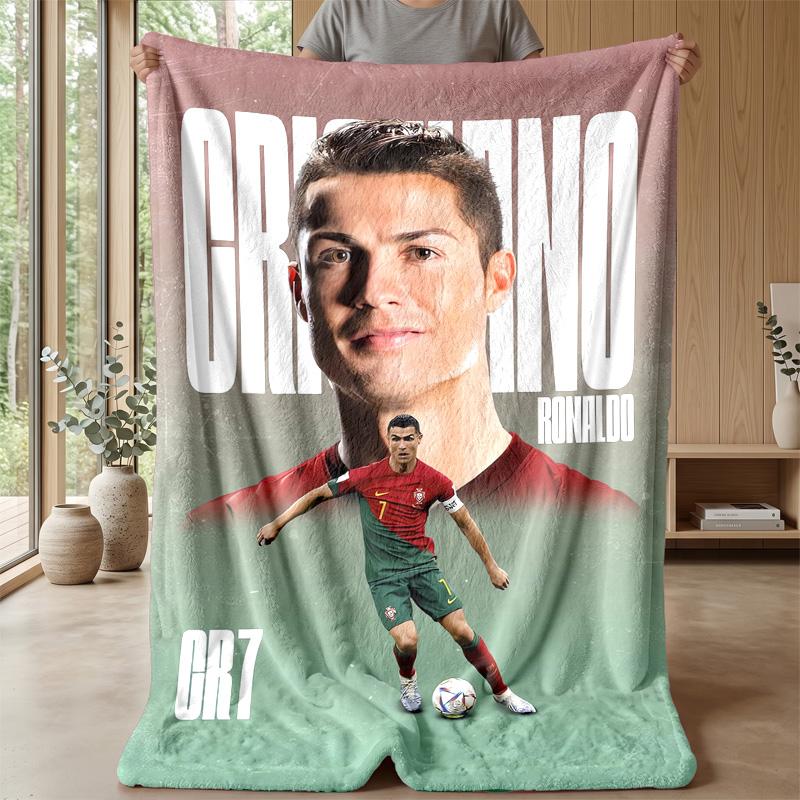 Coperta Tema Cristiano Ronaldo Morbida Coperta in Flanella Morbida Coperta Plaid Peluche Coperta Accogliente per Divano Letto per Arredamento Casa
