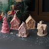 3D Christmas Tree House Candle Silicone Mold Candy Castle Candle Mold Christmas Snow Deer House Resin Gypsum Mold Christmas Gift