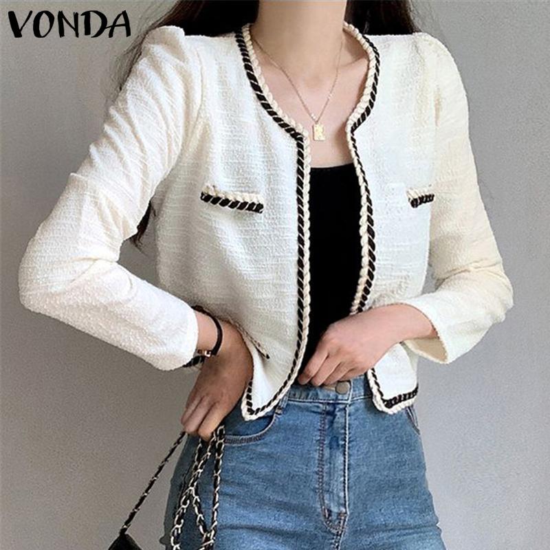 

VONDA Женские элегантные открытые пальто спереди