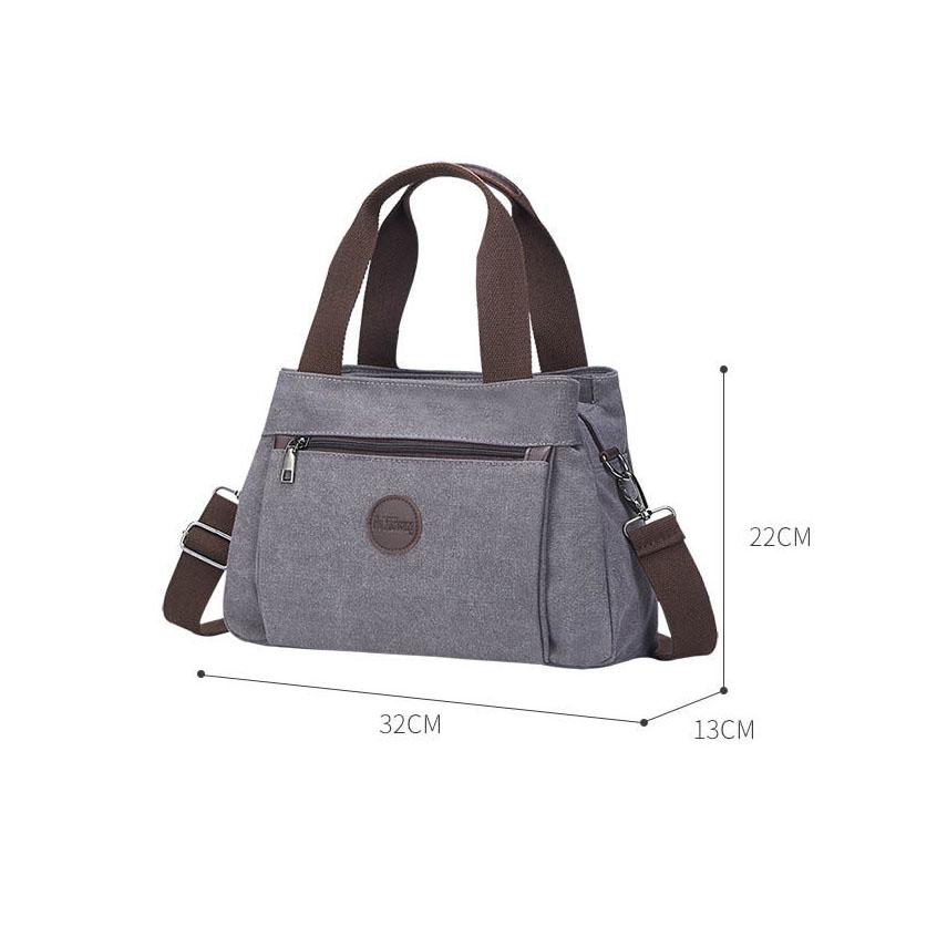 Canvas Bag Women's Versatile Casual Messenger Bag Multifunctional Single Shoulder Bag Large Capacity Handbag