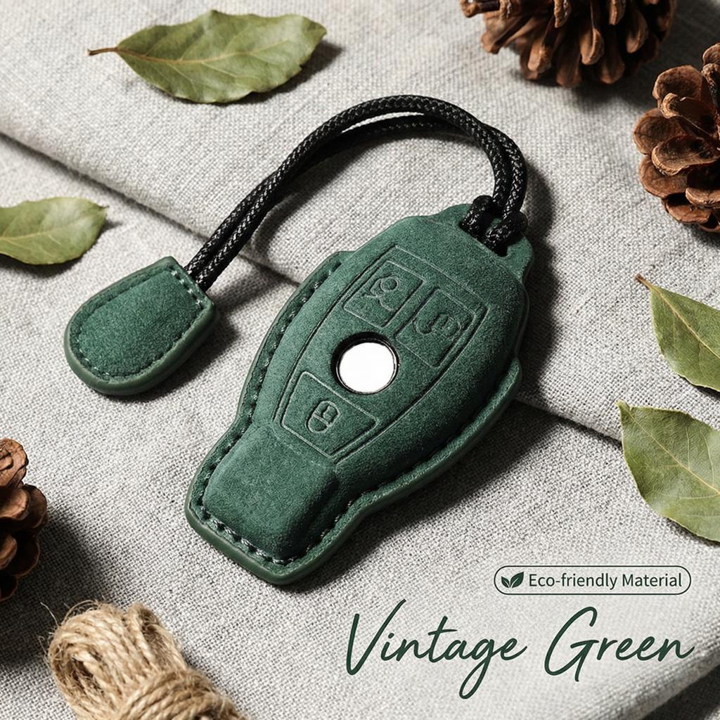 Suede Faux Leather Car Key Case Cover Protective Benz C180 C200 C260 C300 W108 W168 CLA GLA GLB Class Auto Keychain Styling BE1