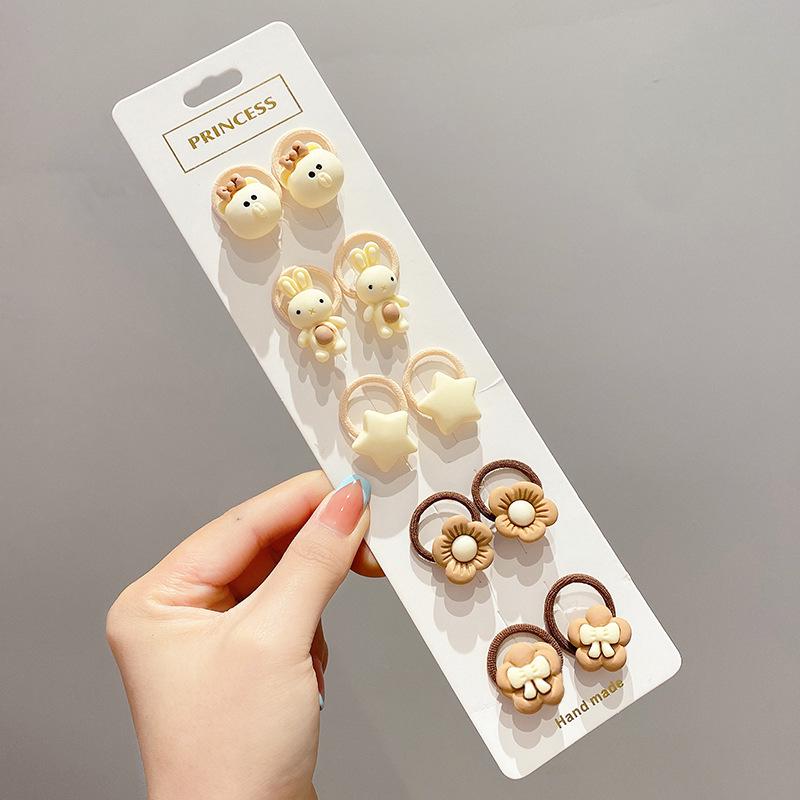 Elastice de păr colorate cu desene animate pentru copii - Drăguțe, elastice de cauciuc cu elasticitate ridicată și bentițe