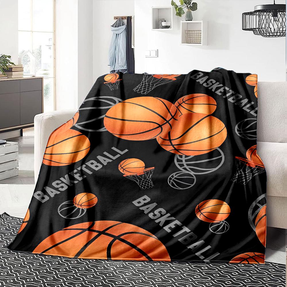 basketball Theme Printed Blanket - Perfect for Couch, Bed, Travel & Outdoor Use | Machine Washable, Cozy & Durable.