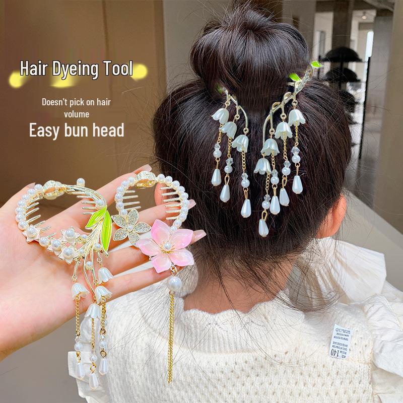 Children's Meatball Claw Hair Clip - Girl's Ponytail Accessory & Styling Tool