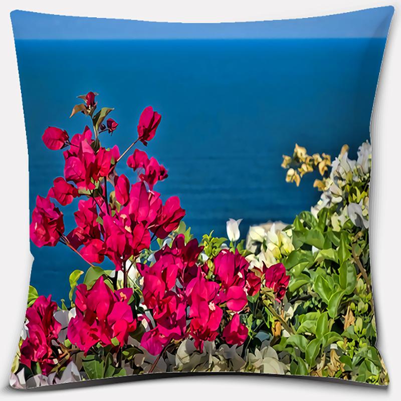 45*45cm Greece Santorini Series Pattern Pillow Square Pillowcase Cushion Cover Home Sofa Textile Pillowcase Home Decoration