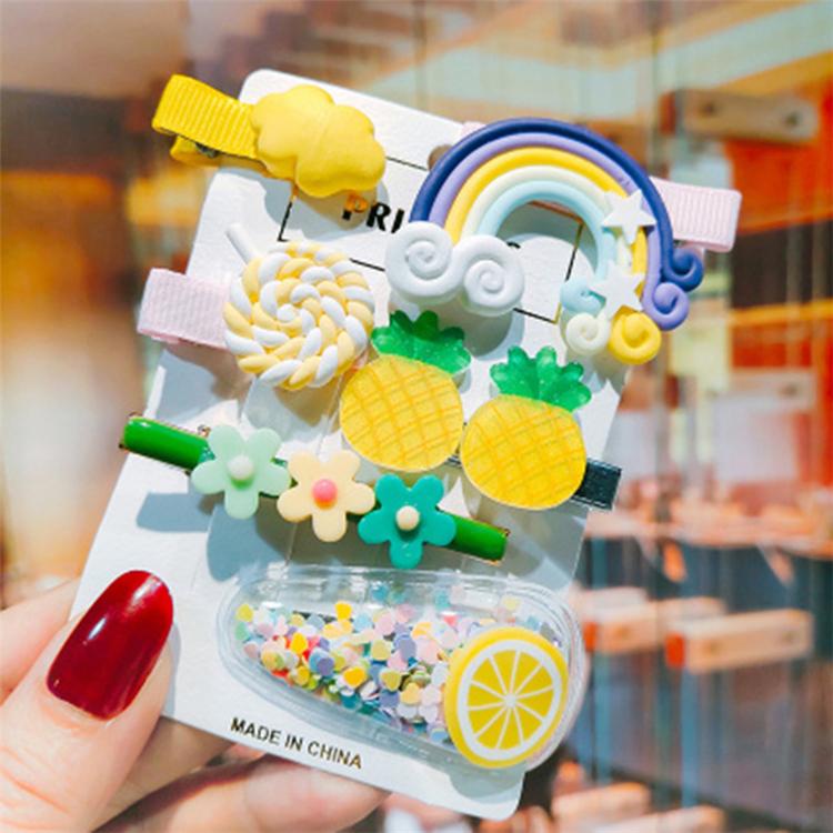 2022 Cute Design Hair Accessories Cartoon Hair Clip Hair Clip Set Kids Rainbow Hairclips for Kid Girls