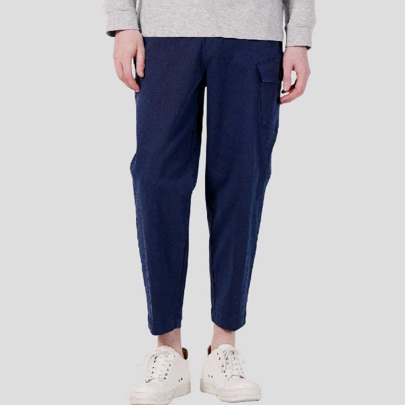 CUSTOMUS Men'S Thigh Cut-Out Waist E-Band Semi-Baggy Pants Cxs25Fwpt912 Nav