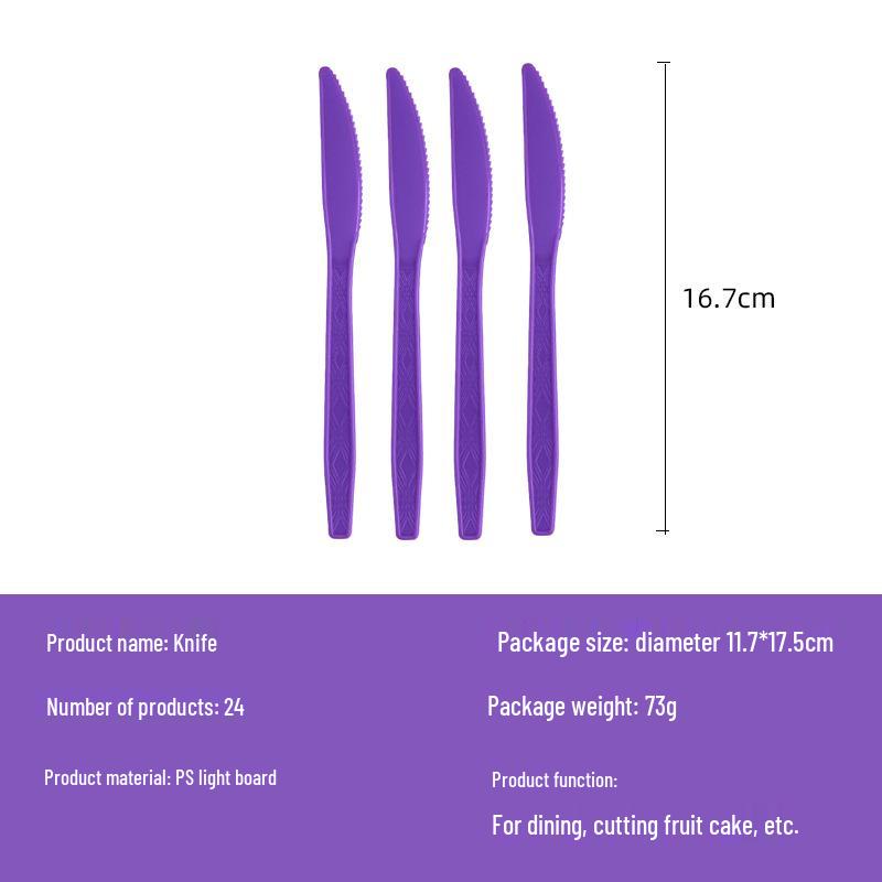 Purple Disposable Tableware Set for Birthdays & Camping: Includes Plates, Cups, Napkins, Tablecloths, Cutlery