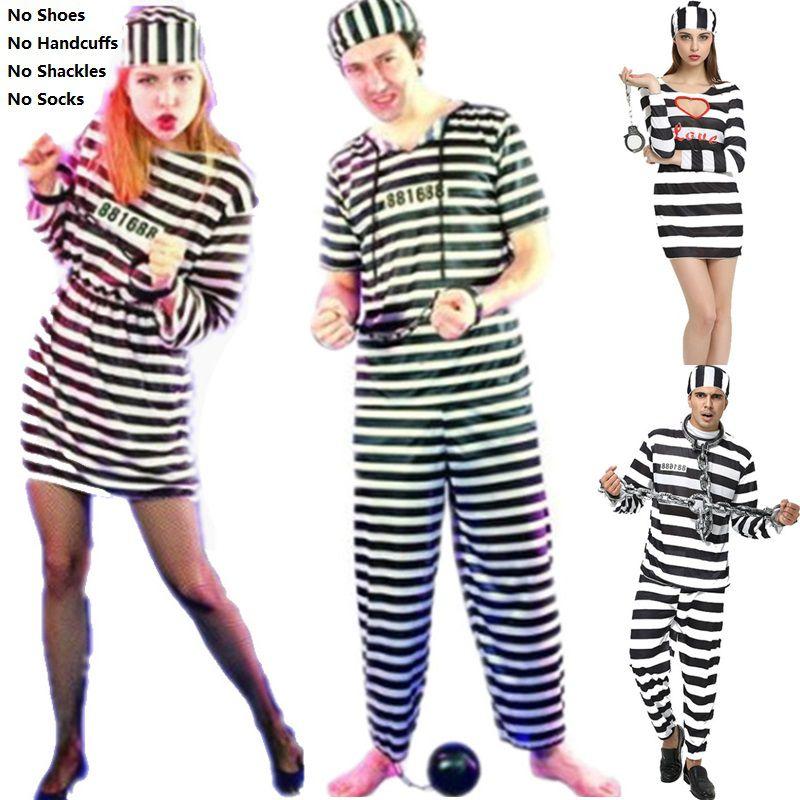 Unisex Convict Prisoner Outfit With Bold Striped Pattern Designed For Holiday Celebrations And Themed Events